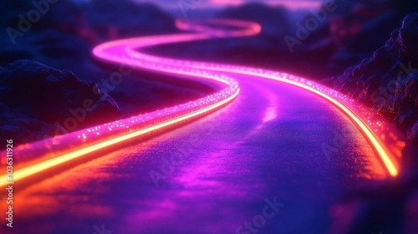 Fototapeta Vibrant Quantum Communication Network Visualization