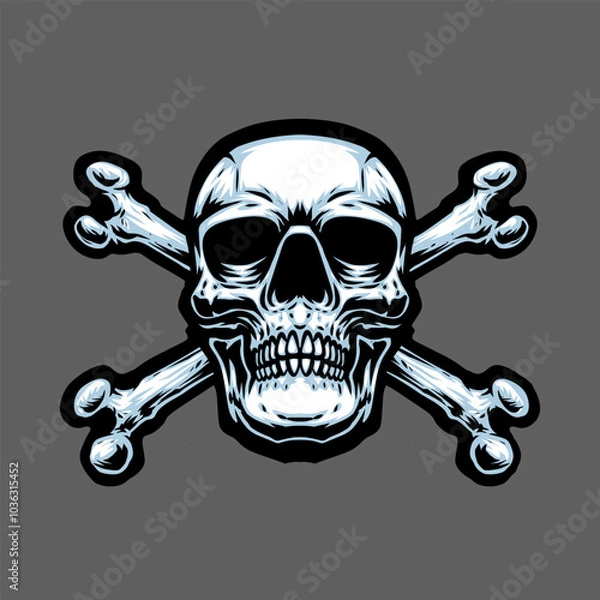 Fototapeta skull with crossing bones logo