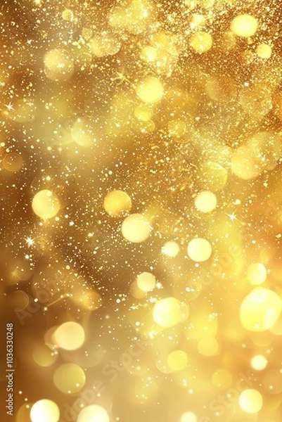 Fototapeta Festive and wedding celebrations enhanced by gold bokeh and glitter background.