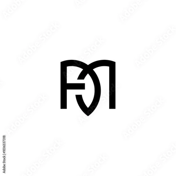 Fototapeta AM logo template design company illustration vector