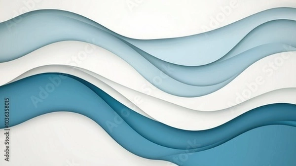 Fototapeta abstract wavy blue and white background