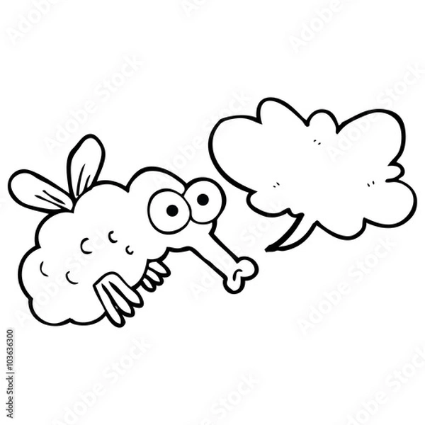 Fototapeta speech bubble cartoon fly