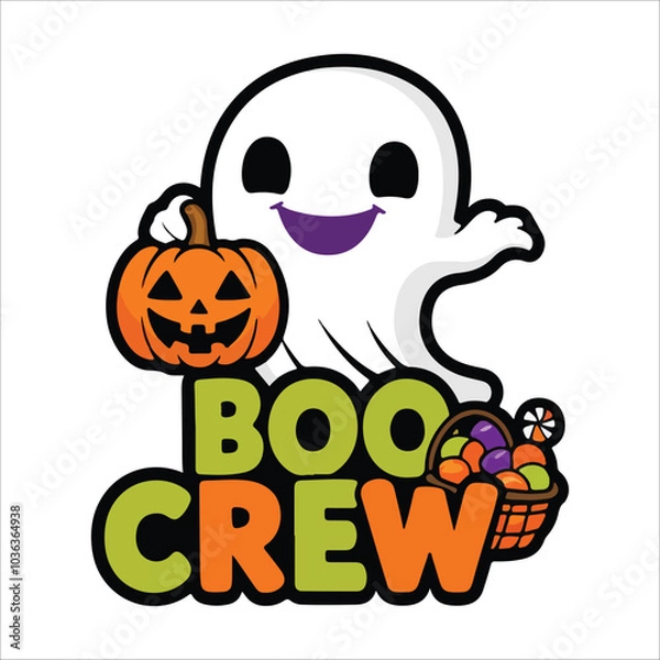 Obraz Boo Crew Halloween Party t shirt design vector