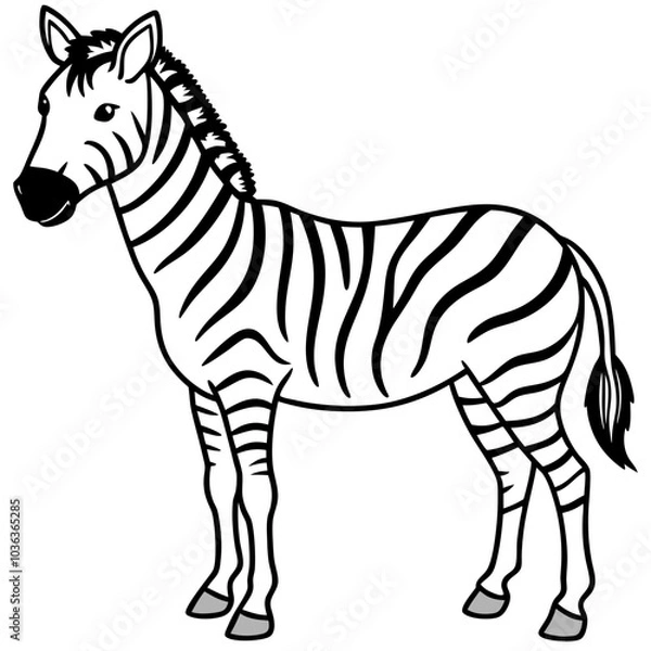 Fototapeta zebra isolated on white
