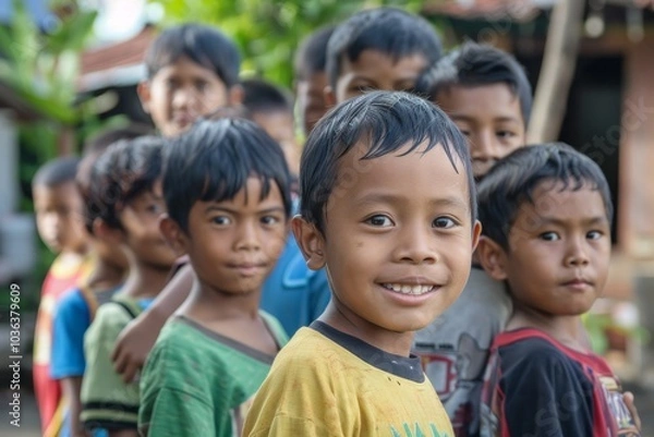 Fototapeta Unidentified local children in Bali