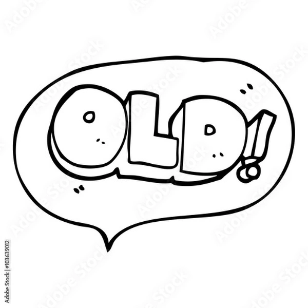 Fototapeta speech bubble cartoon word old