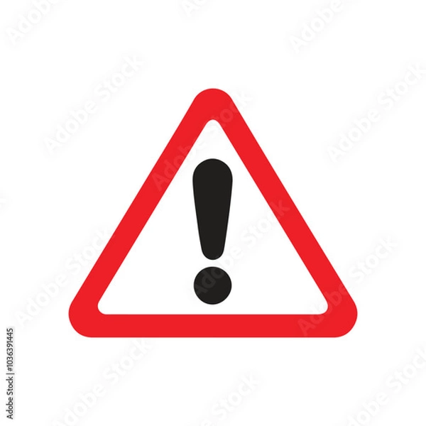 Fototapeta Alert risk sign icon vector art illustration on white background
