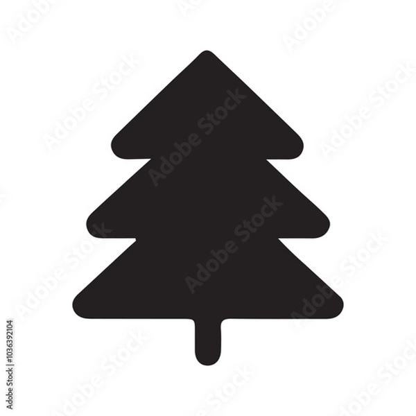 Fototapeta Christmas tree vector art design on white background