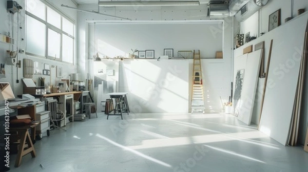 Obraz Minimalist maker space, soft lighting