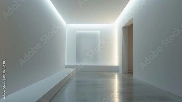 Fototapeta Minimalist reflection nook, soft lighting