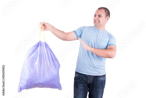 Obraz Man with a stinking garbage