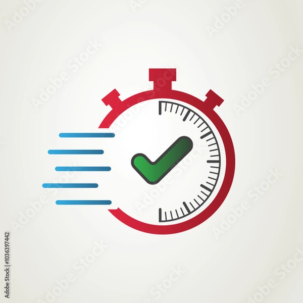 Fototapeta Quick response icon in line, timer and write symbol sign, vector illustration for banner presentation, event and other