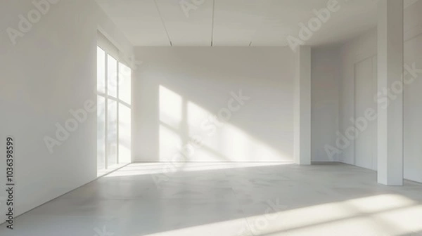 Fototapeta Minimalist virtual room, soft lighting