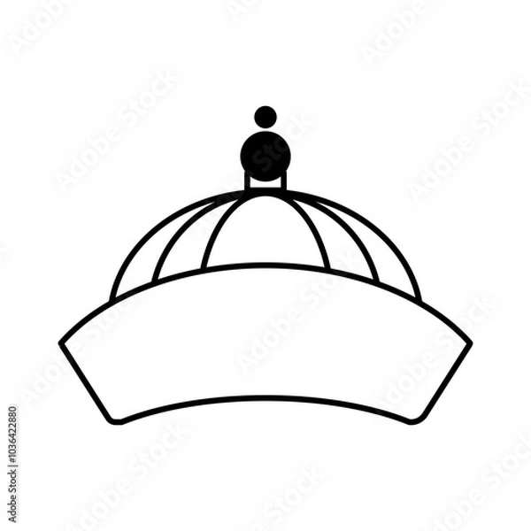 Obraz Chinese hat icon simple black design