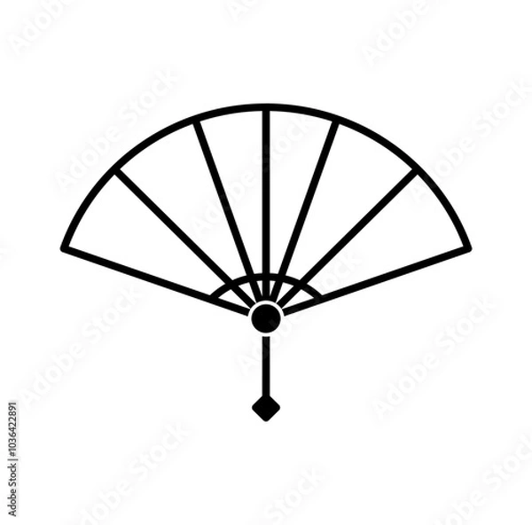 Obraz black striped fan icon design