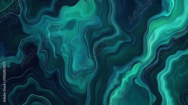 Obraz Abstract teal and blue liquid swirl pattern background