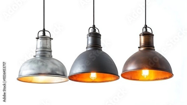 Fototapeta Three Black Hanging Lanterns