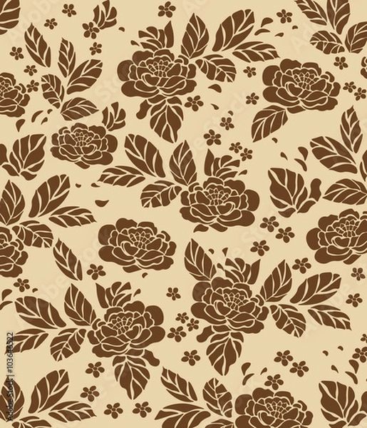 Fototapeta Rose pattern background texture. Vector
