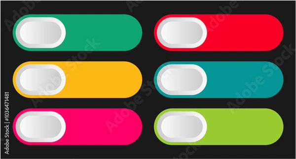 Fototapeta colorful blank web button template