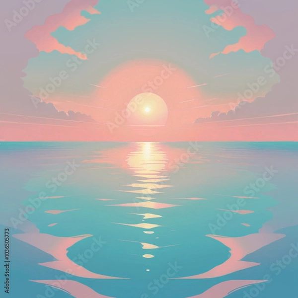 Obraz Peaceful sea, with still, mirror-like, turquoise water 