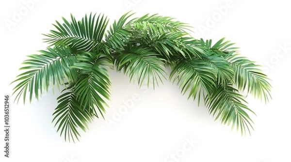 Fototapeta Green Branch Isolated on White