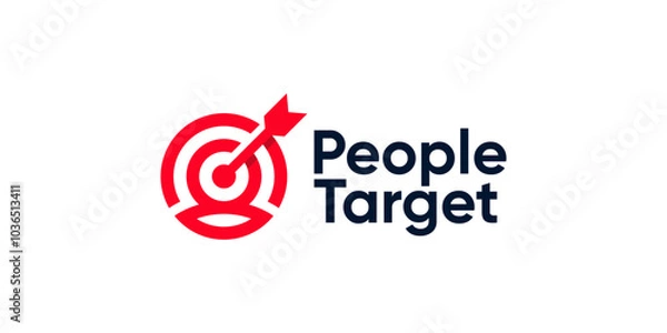 Fototapeta Target logo design. Arrow right on target with people design graphic symbol icon vector.