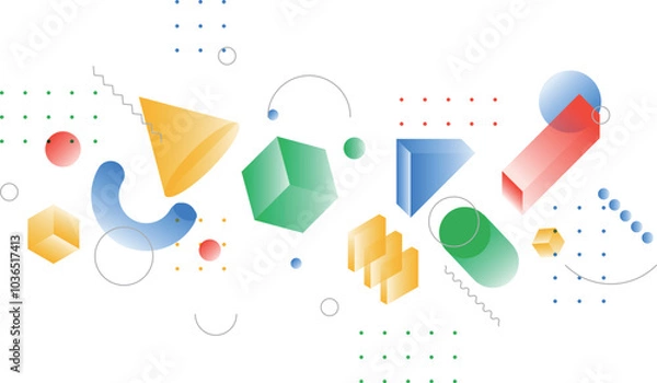 Obraz 立体 幾何学 グラフィック 背景素材