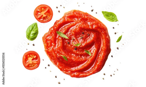 Fototapeta Tomato paste on transparent background