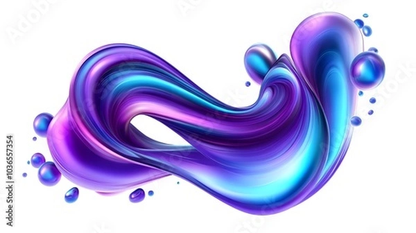 Fototapeta Futuristic colorful shape, 3d render