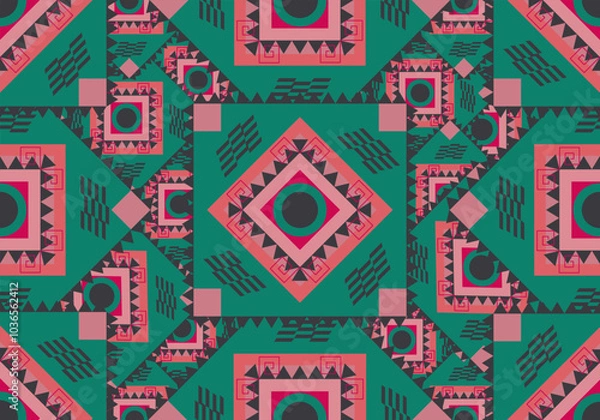 Fototapeta Geometric Ethnic pattern,
Native American tribal fabric, tile, carpet, vector,
illustration design