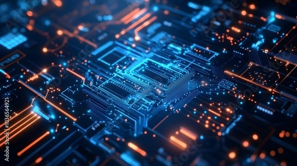 Obraz Computer circuit board, web design background. 