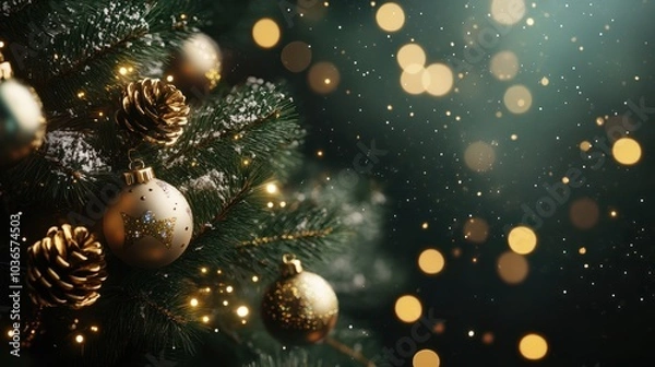 Fototapeta Merry Christmas and happy New Year background