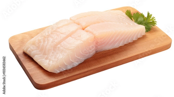 Fototapeta fish steak on white isolated on clear png background and transparent background. food drink and dessert concept for cafe and restaurent, AI generative.