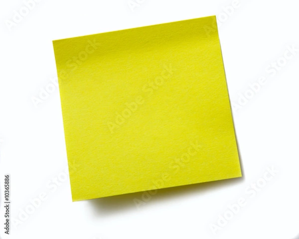Obraz Clear sticky note without any words. Isolated on white