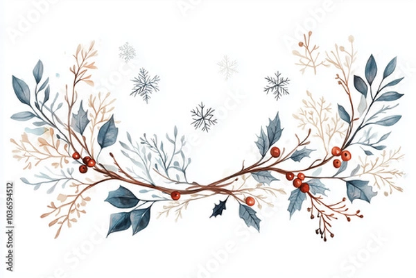 Obraz 柊と雪の背景　壁紙