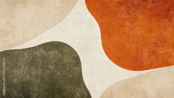 Fototapeta Geometric waves in earthy tones with textured abstract background