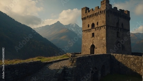 Fototapeta The archer tower is a beloved spot for romantic dates