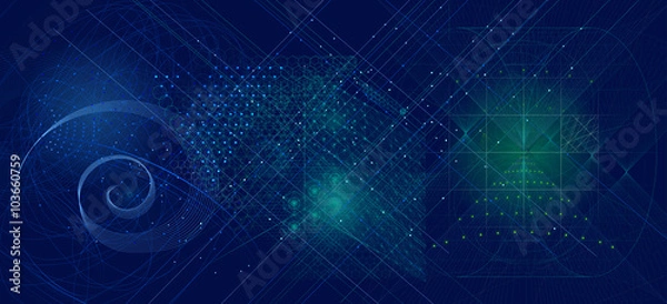 Fototapeta Sacred geometry symbols and elements background