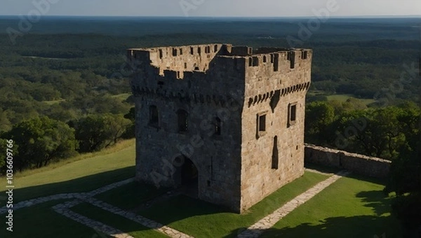 Fototapeta The archer tower is a hub for community gatherings
