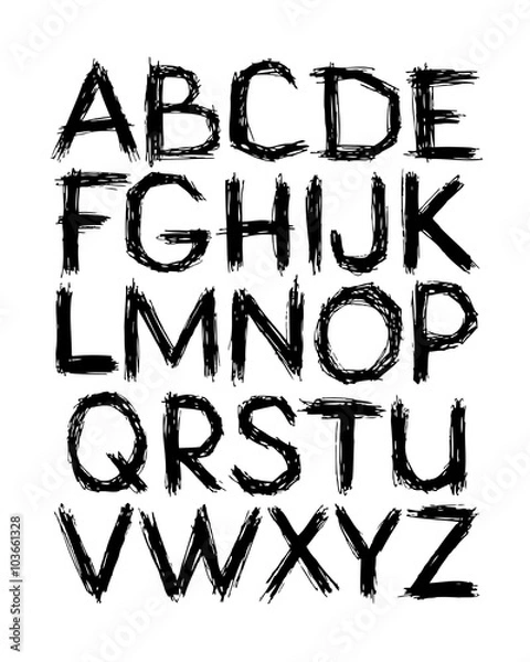 Obraz Harrowed vector alphabet