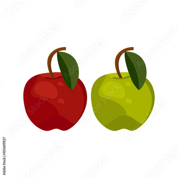 Obraz Apple vector, red apples and green apples
