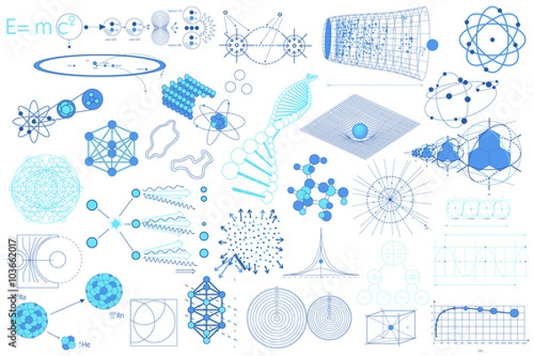 Fototapeta Science elements, symbols and schemes