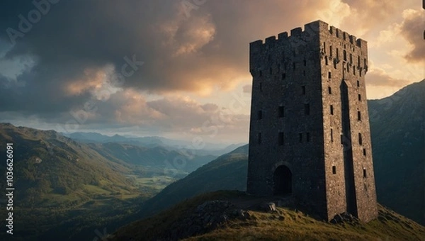 Fototapeta The archer tower is surrounded by a vibrant ecosystem of life