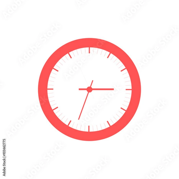 Obraz Stylized icon of colored clock on a white background