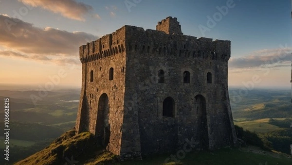 Obraz The archer tower is surrounded by lush, thriving greenery