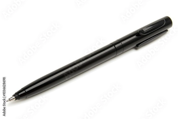 Fototapeta A black pen isolated on white background