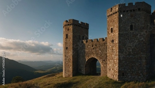 Fototapeta The archer tower offers a glimpse into the rich history of the area