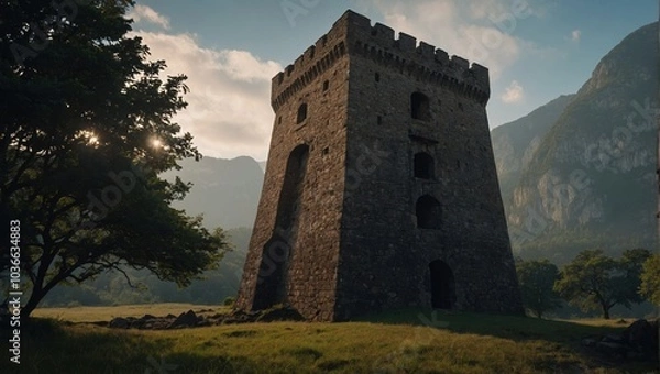 Fototapeta The archer tower offers glimpses of wildlife in its vicinity