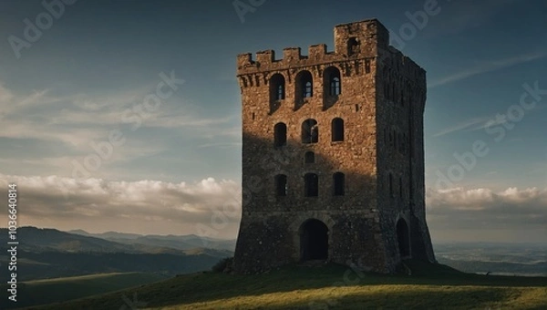 Fototapeta The archer tower provides stunning views of the surrounding landscape