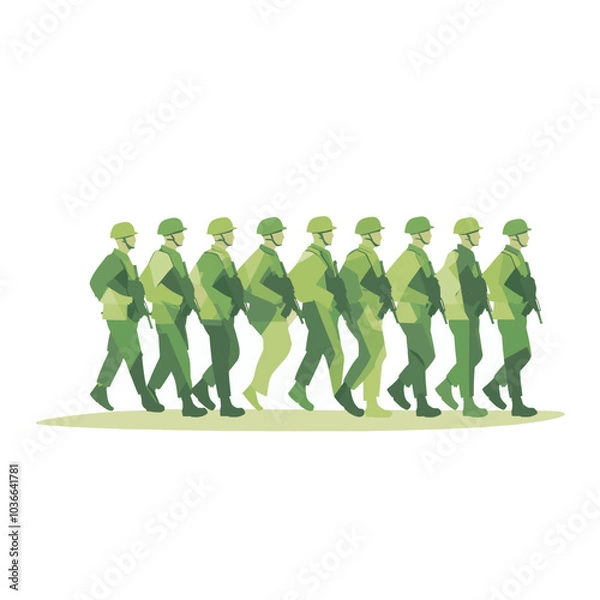 Obraz soldiers marching vector illustration